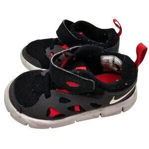 Nike Free Run 2 Size 6C (TDV) Toddler Black Red Athletic Sneakers DA2692-002